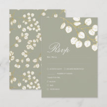 Sage Green Gold Feuille Mariage de verdure
