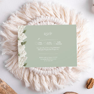 Cartons Réponse Sage Green Modern Luxury Elegant Floral Wedding
