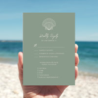Sage Green Seashell Beach Destination Mariage