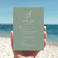 Sage Green Seashell Beach Destination Mariage