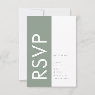 Cartons Réponse Sage Green Ultra Modern Mariage