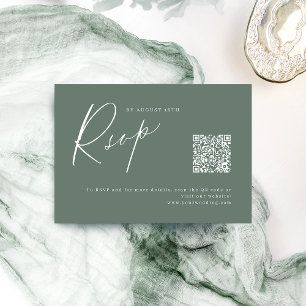 Cartons Réponse Sage script moderne minimaliste mariage QR code
