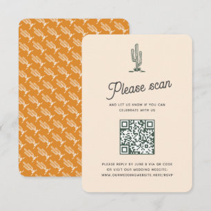 Cartons Réponse Saguaro jaune rétro Cactus Mariage du désert Code