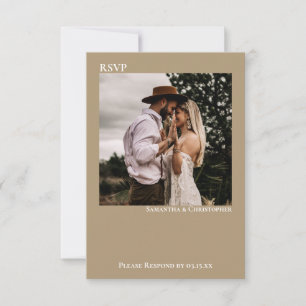 Cartons Réponse Sandy Tan Buff Simple minimaliste Mariage photo