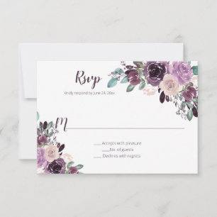 Cartons Réponse Sangria Violet Floral