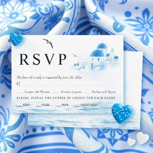 Cartons Réponse Santorin Grèce aquarelle destination mariage