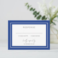 Sapphire Blue Bold Bordure moderne Mariage