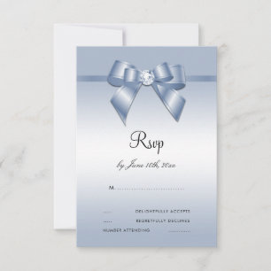 Cartons Réponse Sapphire Gem Bow & Ribbon 45e anniversaire Mariage