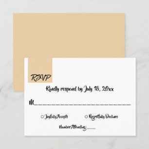Cartons Réponse Script Beige minimal chic Mariage formel moderne