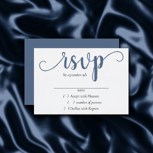 Cartons Réponse Script d'ardoise simple   Dusty Blue Flourish