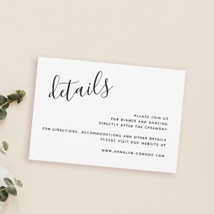 Cartons Réponse Script minimaliste simple   Détails du mariage élé