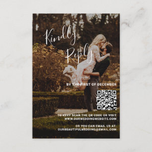 Cartons Réponse Script moderne élégant QR Code Mariage photo