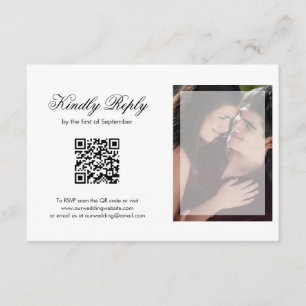 Cartons Réponse Script moderne photo QR Code Mariage
