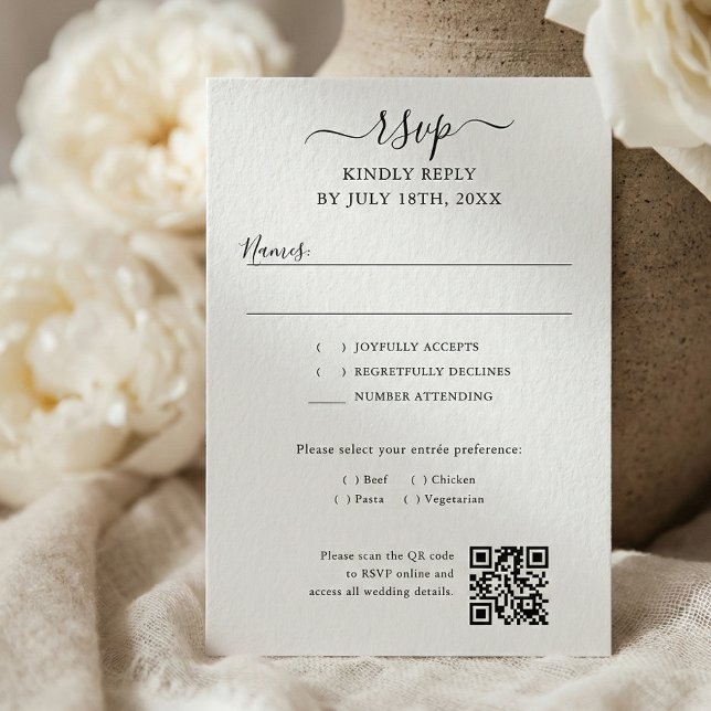 Cartons Réponse Script QR Code Modern Wedding (Créateur téléchargé)