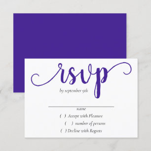 Cartons Réponse Script simple violet   Floraison de raisin radiant
