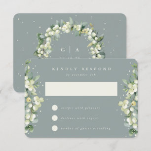 Cartons Réponse Seafoam Green Snowberry+Eucalyptus Mariage