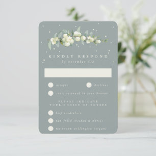 Cartons Réponse Seafoam Green Snowberry+Eucalyptus Stem Mariage