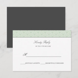 Cartons Réponse Seigaiha   Dusty Green vague de mariage japonais r