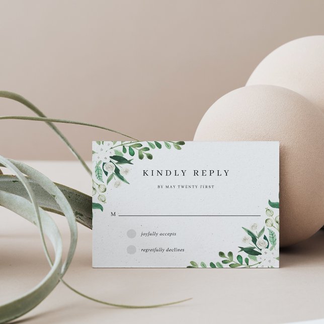 Cartons Réponse Serre | Elégante aquarelle botanique (Créateur téléchargé)