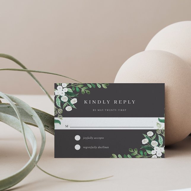 Cartons Réponse Serre | Elégante aquarelle botanique (Créateur téléchargé)