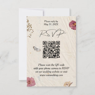 Cartons Réponse Shabby Chic Mariage Pressé Fleurs