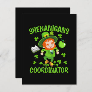 Cartons Réponse Shenanigans Coordonnateur Funny Enseignant St Patr