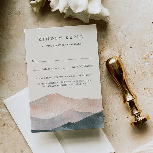 Cartons Réponse Sierra Dusk Desert Mountain Mariage Repas Choice