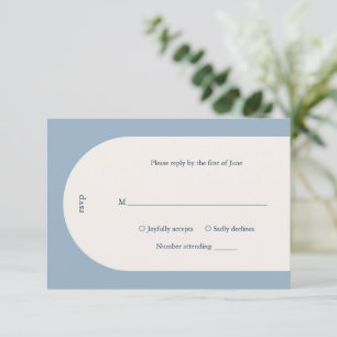 Cartons Réponse Simple Dusty Blue Monogram Arch Mariage moderne
