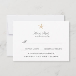 Cartons Réponse Simple Elegant Chic Gold Foil Starfish option de m
