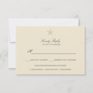 Cartons Réponse Simple Elegant Chic Gold Foil Starfish option de m