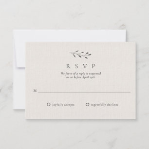Cartons Réponse Simple Élégant minimaliste Mariage botanique