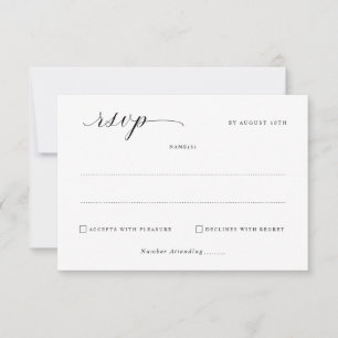 Cartons Réponse Simple Elegant Minimaliste Mariage Mail Back
