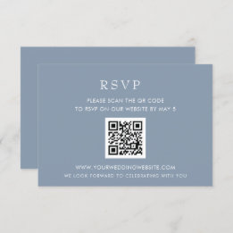 Cartons Réponse Simple élégant moderne Dusty Mariage QR CODE