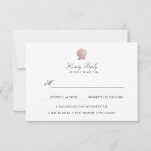 Cartons Réponse Simple Elegant Rose Gold Foil Seashell option de m