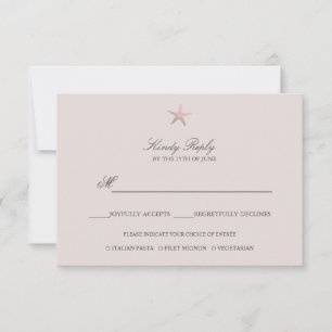 Cartons Réponse Simple Elegant Rose Gold Foil Starfish option de m
