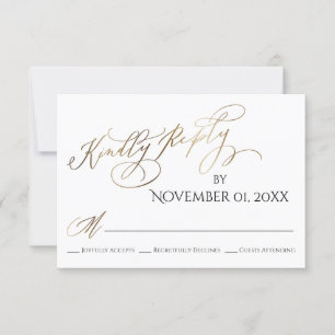 Cartons Réponse Simple, Élégant, Type Or Répondre Avec Plaisir