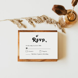 Cartons Réponse Simple Mariage Chic Rétro