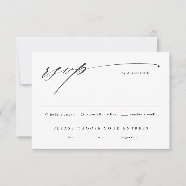 Cartons Réponse Simple mariage en écriture script (Devant)