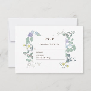 Cartons Réponse Simple Mariage floral minimaliste