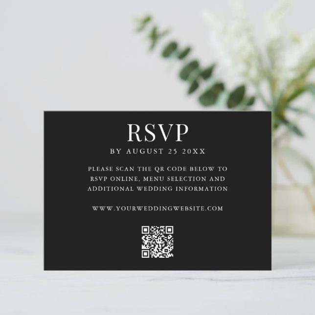 Cartons Réponse Simple Modern QR Code Wedding (Debout devant)
