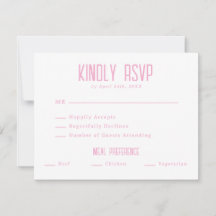 Simple Moderne Élégante Rose Mariage