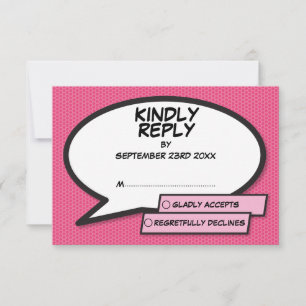 Cartons Réponse Simple Moderne Fun Pink Comédie Livre Voix Bubble