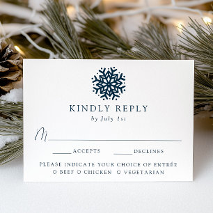 Cartons Réponse Simple Navy Snowflake Meice Choice Mariage