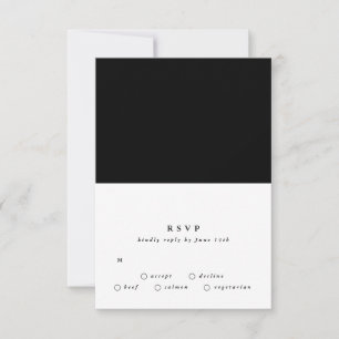 Cartons Réponse Simple Plaque moderne Texte noir Onyx Mariage du d