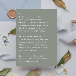 Cartons Réponse Simple Sage Blanc Détails Hébergement