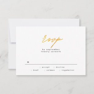 Cartons Réponse Simplement Elegant Gold Foil et Mariage de texte b