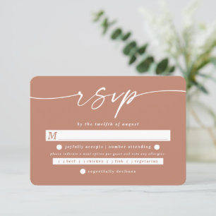 Cartons Réponse Simples Couleur Solide Terracotta Mariage Choix de