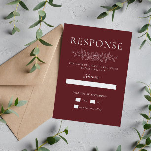 Cartons Réponse Simplicité Florale 1 Mariage Minimaliste en Bois d