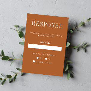 Cartons Réponse Simplicité Florale 2 Terracotta Mariage Minimalist