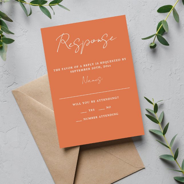 Cartons Réponse Simplicité réelle 3 Script Mariage corail minimal (Créateur téléchargé)